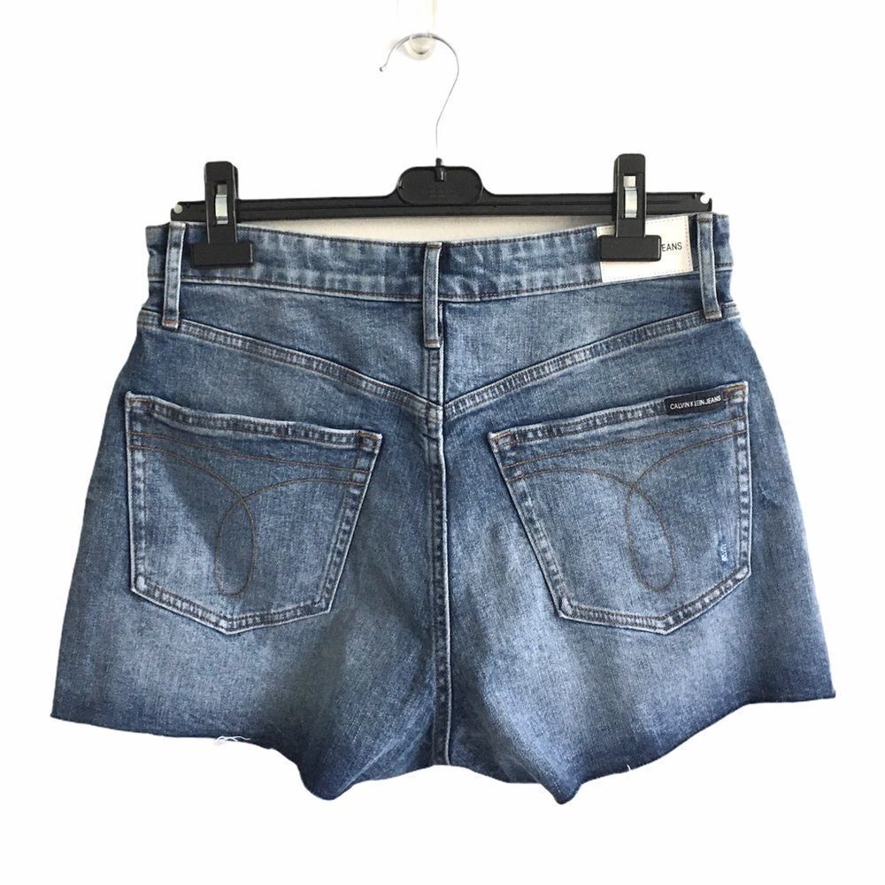 CALVIN KLEIN High Waisted Denim Jean Shorts Blue 30